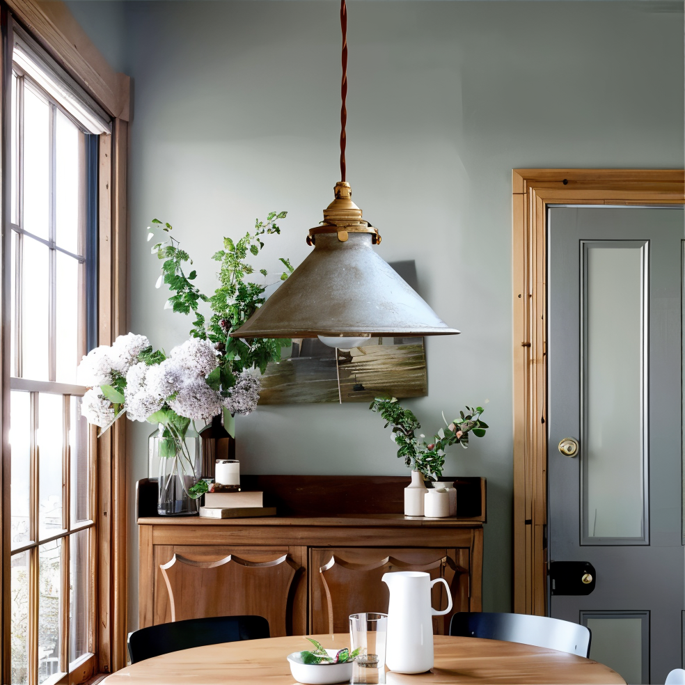 Industriel pendellampe i metal – konisk vintage loftlampe