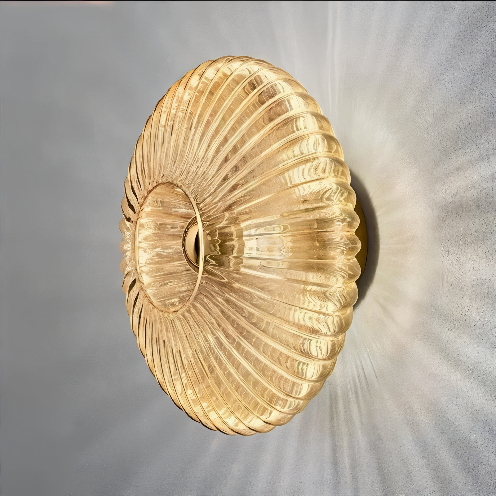 Væglampe i bølget glas – nordisk Bauhaus design med LED