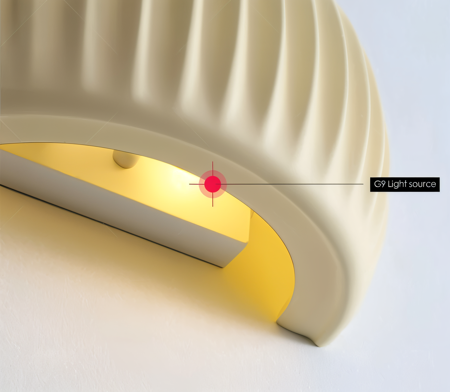 ColoraRib – Grøn Riflet Væglampe i Resin med Macaron Design & Nordisk LED