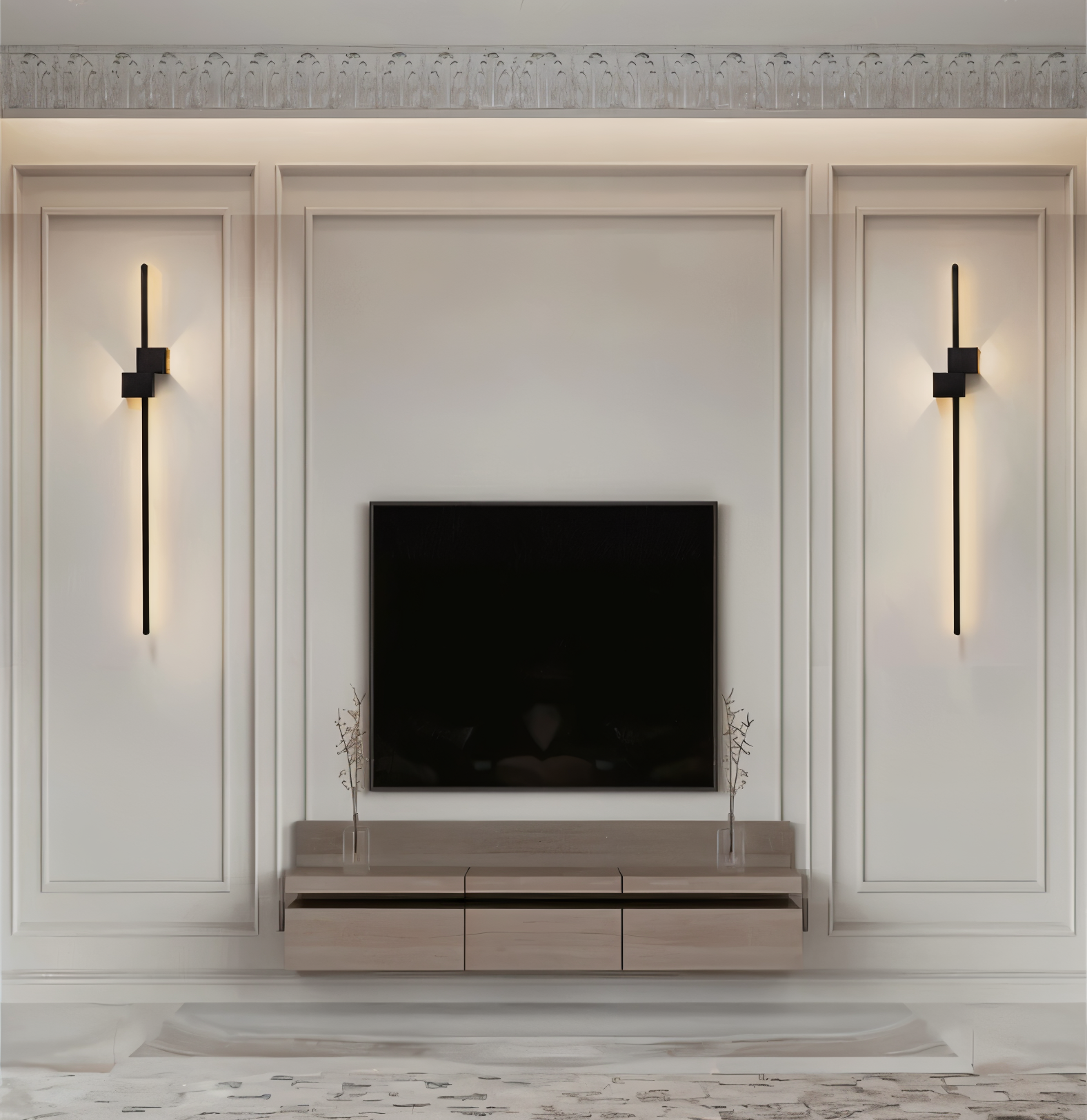 Linearo – Minimalistisk Sort LED Væglampe i Moderne Langt Design