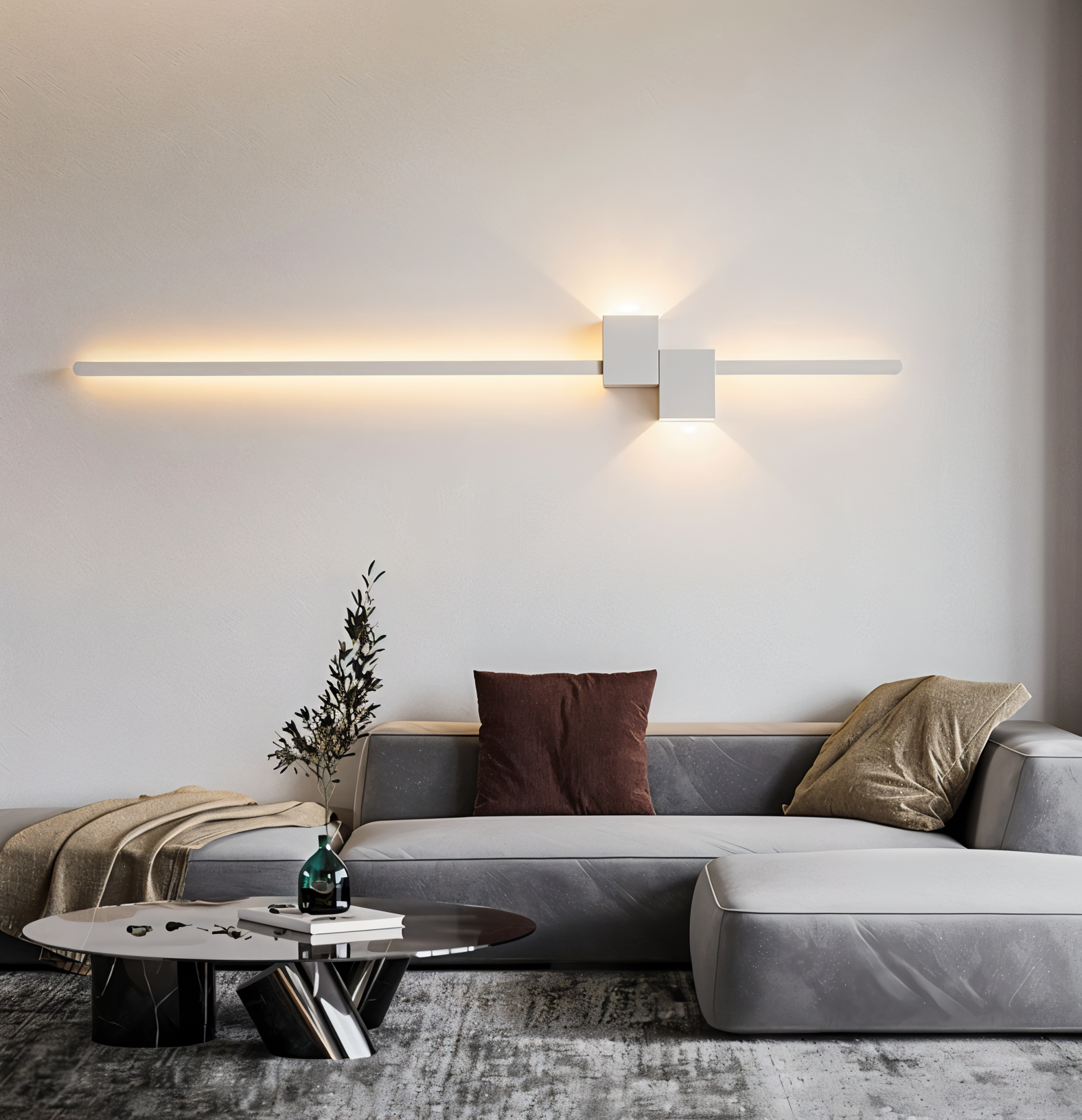 Linearo – Minimalistisk Sort LED Væglampe i Moderne Langt Design