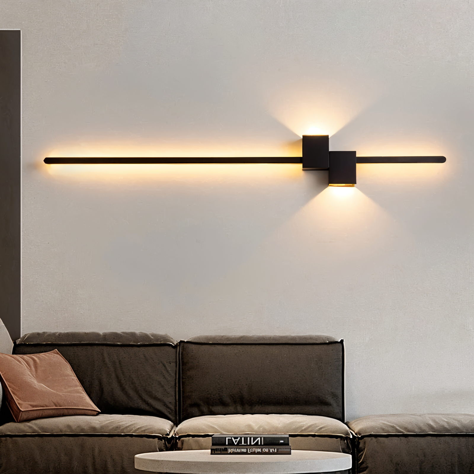Linearo – Minimalistisk Sort LED Væglampe i Moderne Langt Design