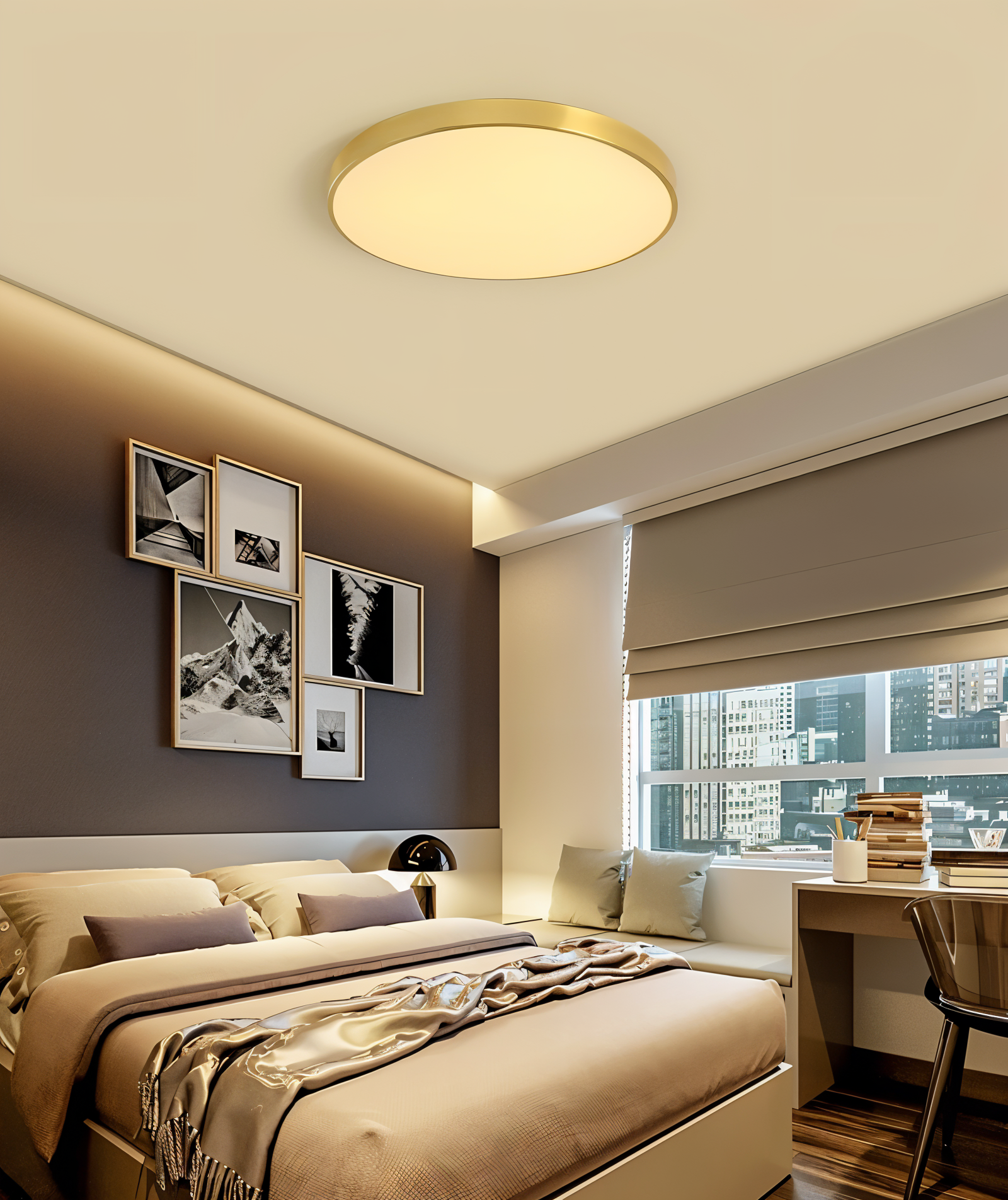 Rund LED loftlampe i macaron stil – moderne plafondlampe