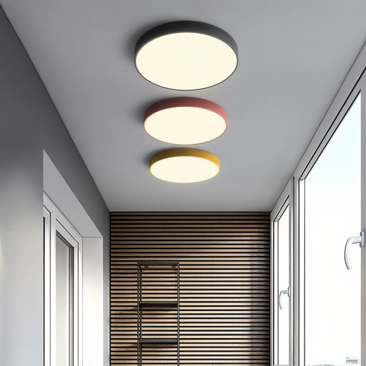 Rund LED loftlampe i macaron stil – moderne plafondlampe