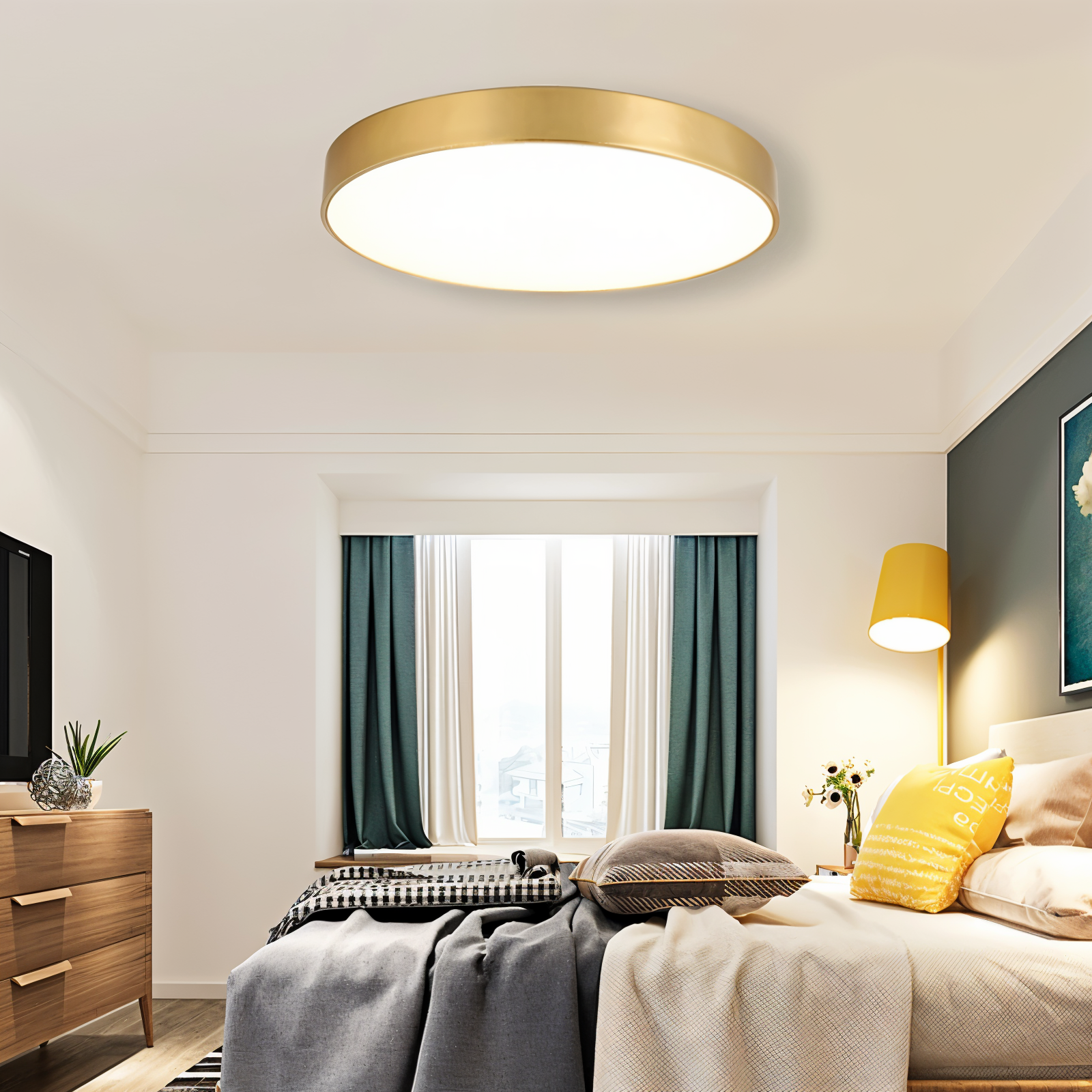 Rund LED loftlampe i macaron stil – moderne plafondlampe