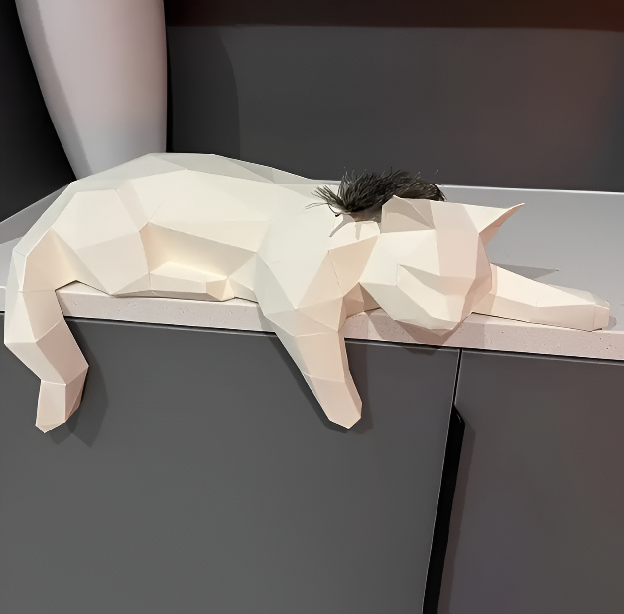 3D origami kat DIY dekoration til moderne indretning