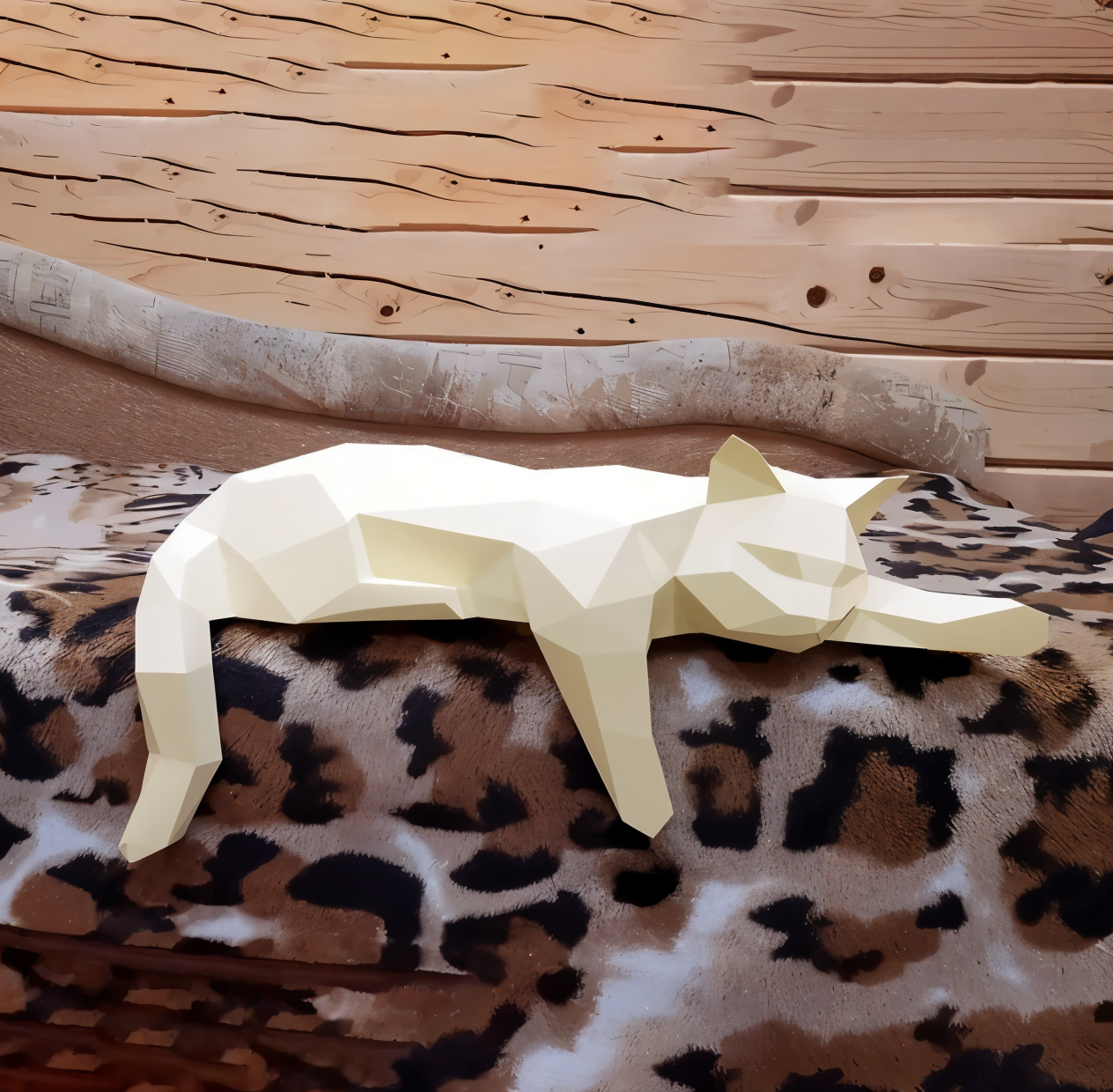 3D origami kat DIY dekoration til moderne indretning