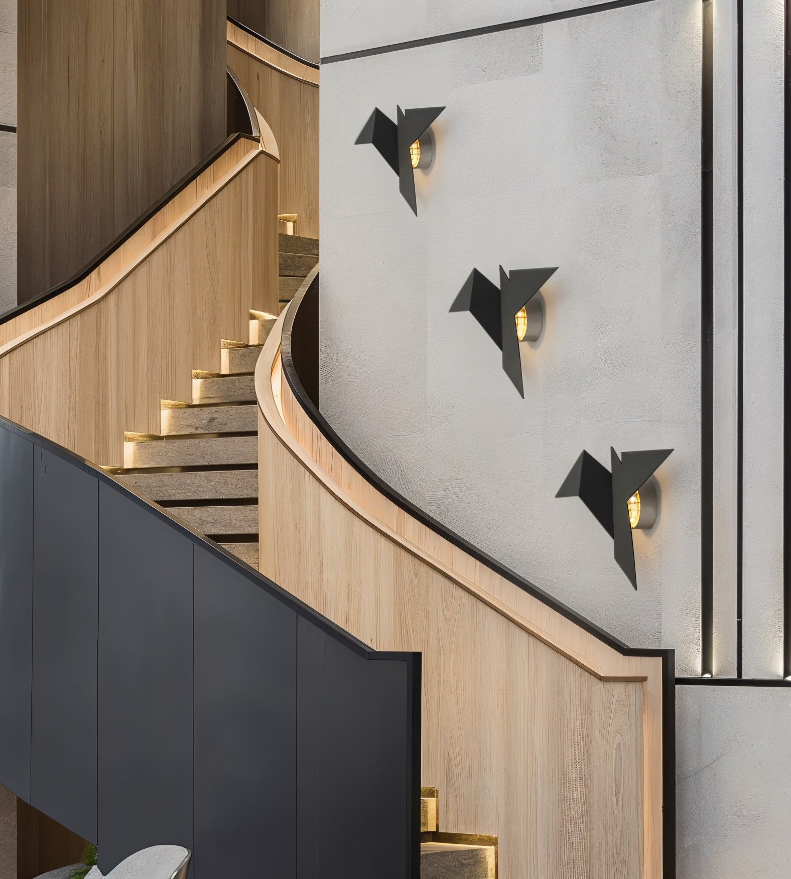 Japansk væglampe med origami fugledesign – moderne væglampe