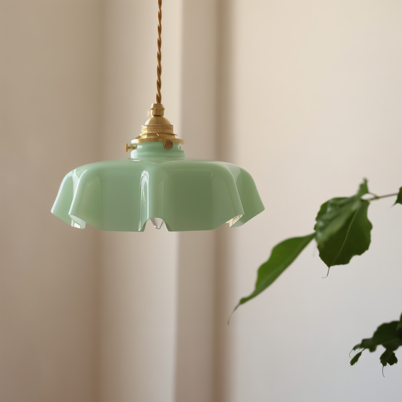 Florielle Loftlampe – Retro Loftlampe i Blomsterformet Cremefarvet Glasdesign