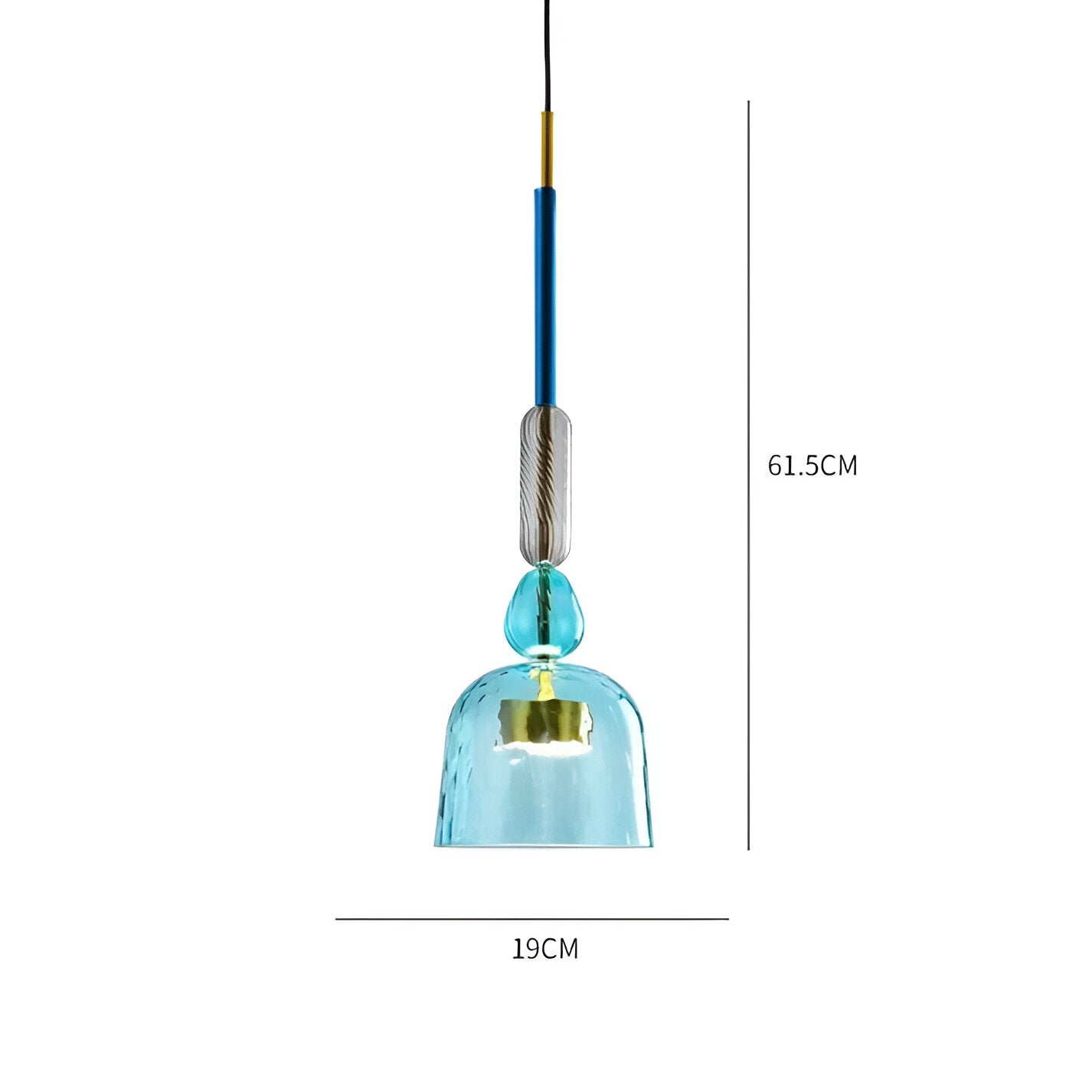 Farverig glas pendellampe – nordisk macaron design med dæmpbar LED