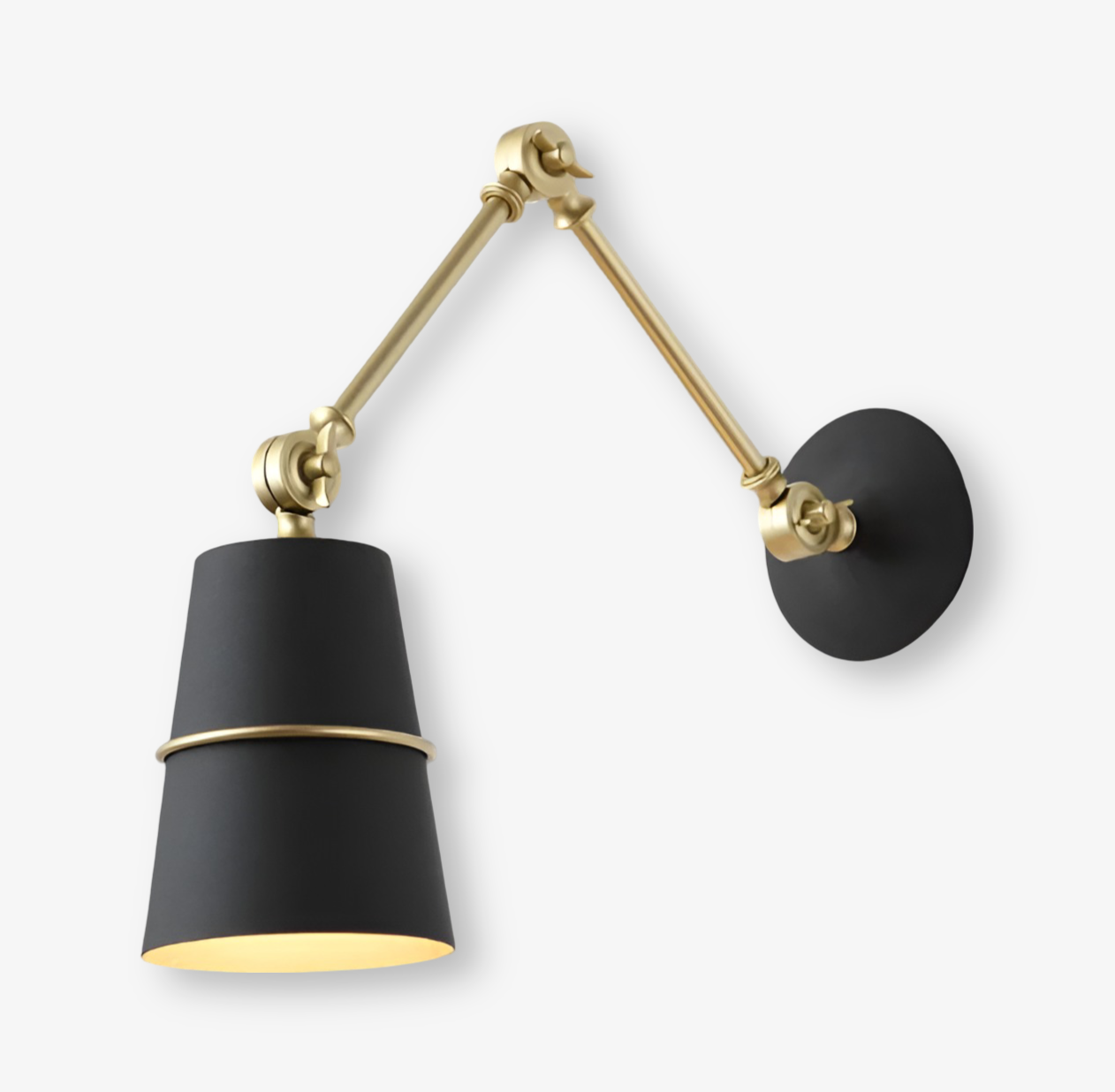 Væglampe med lang arm – justerbar retro lampe i sort eller hvid