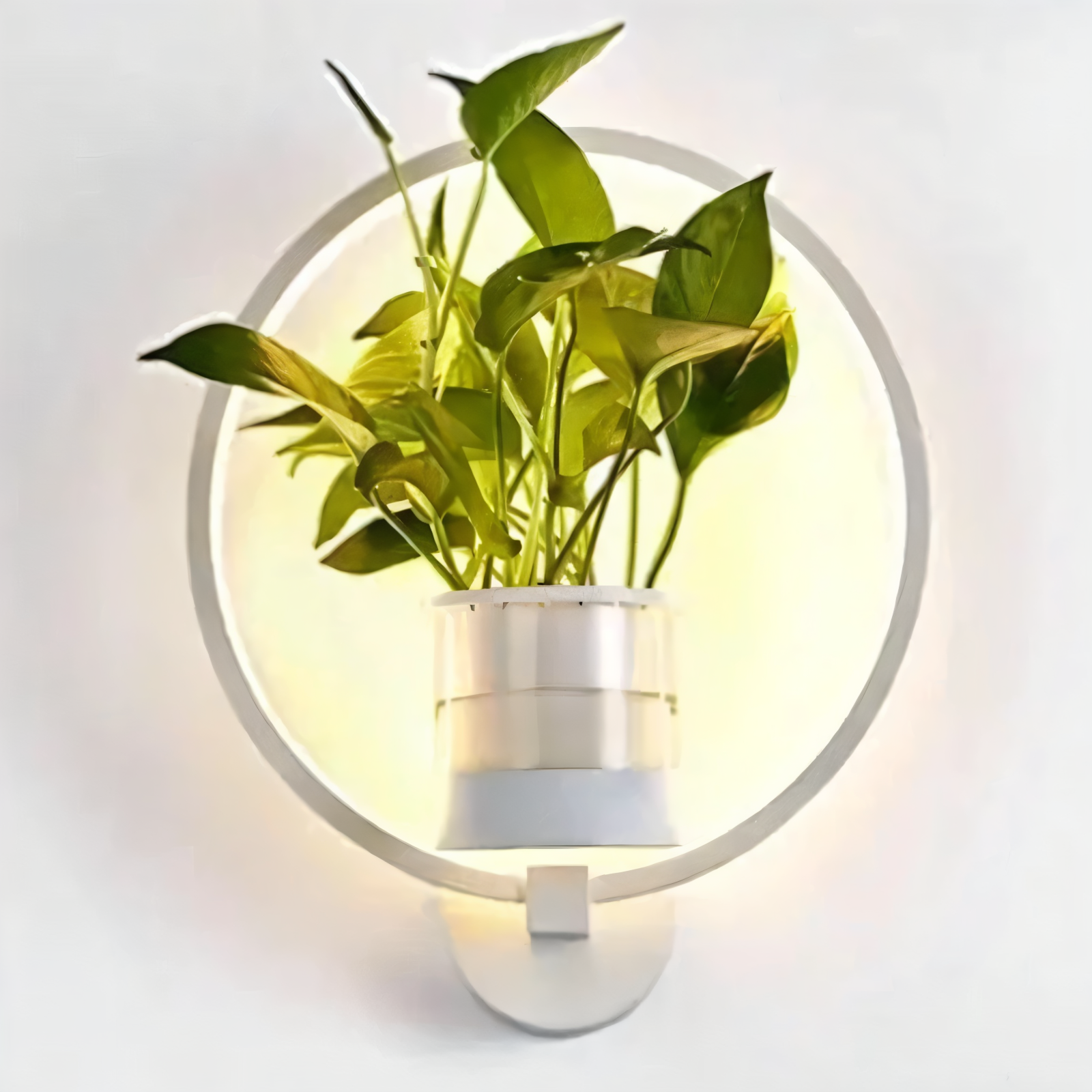 LumiGrow – Minimalistisk LED Væglampe med Integreret Planteholder