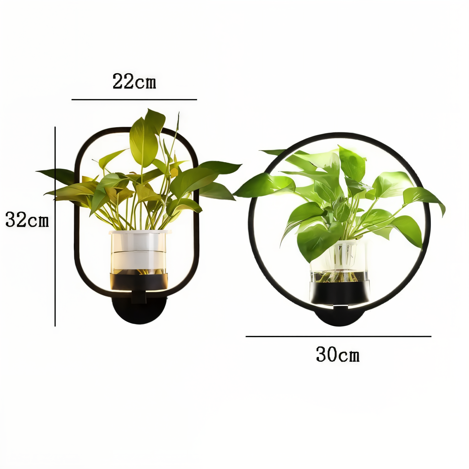 LumiGrow – Minimalistisk LED Væglampe med Integreret Planteholder