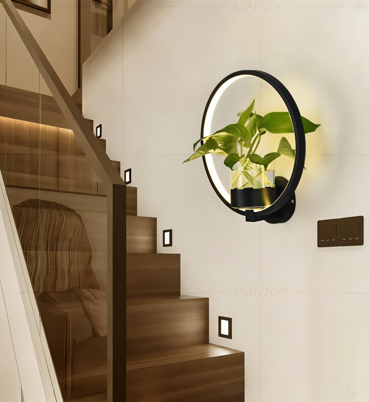 LumiGrow – Minimalistisk LED Væglampe med Integreret Planteholder