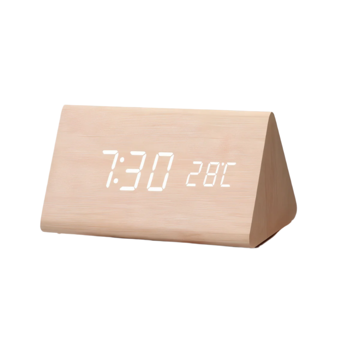 LED vækkeur med digitalt display – moderne design med temperatur