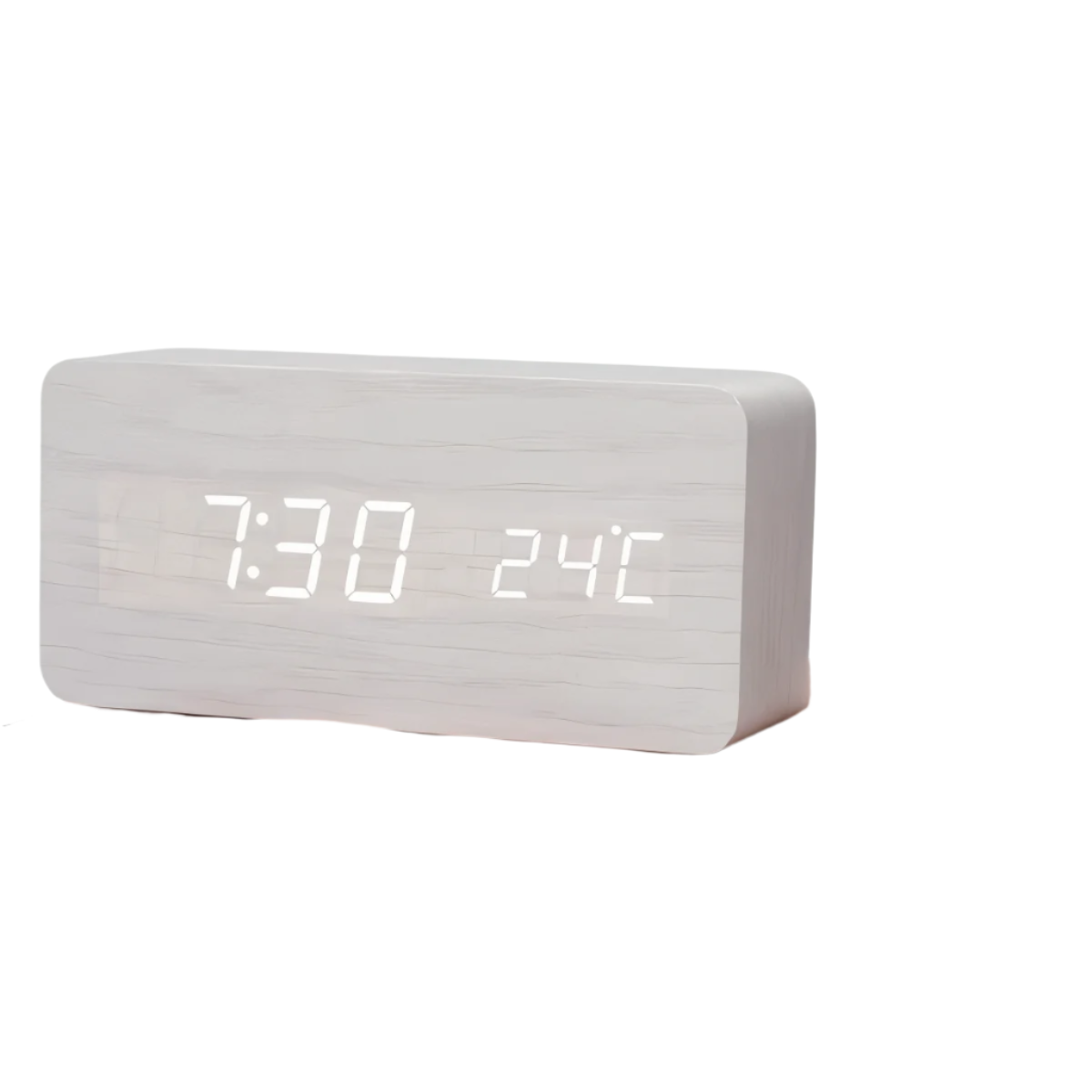LED vækkeur med digitalt display – moderne design med temperatur