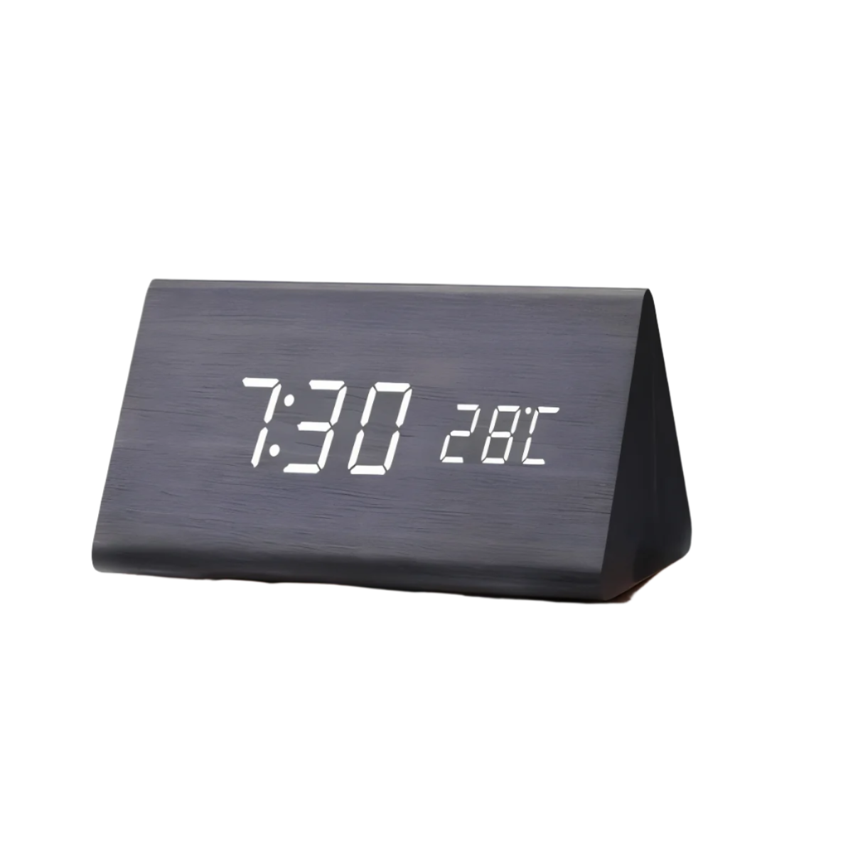 LED vækkeur med digitalt display – moderne design med temperatur