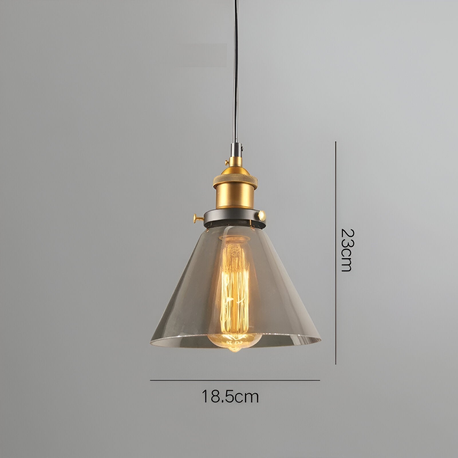 FumoLuxe Loftlampe – Vintage Loftlampe i Røgglas med Industriel Elegance