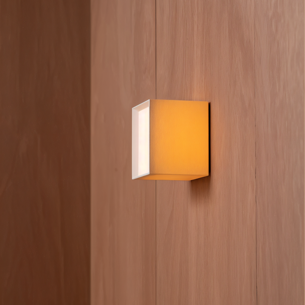 Zenvira – Væglampe i Tekstil med Japansk Kvadratisk Design og Integreret LED