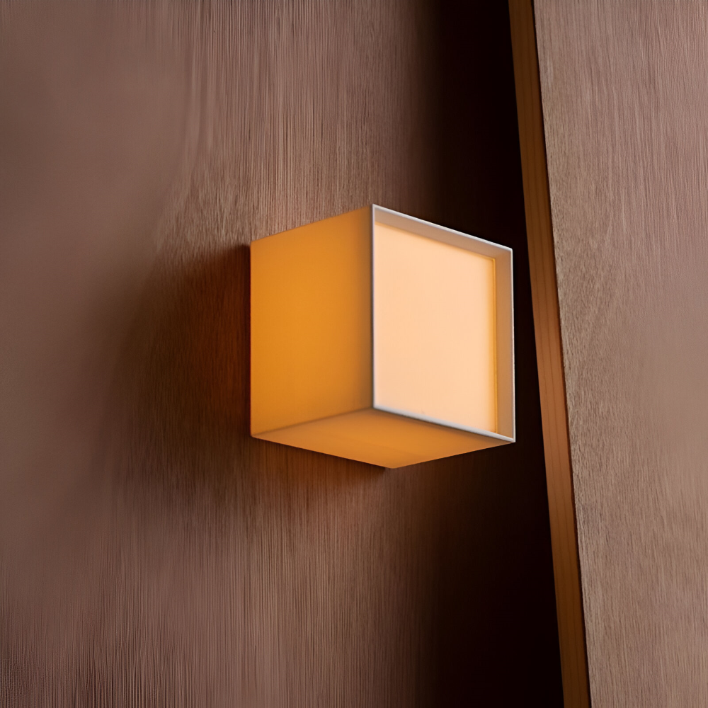 Zenvira – Væglampe i Tekstil med Japansk Kvadratisk Design og Integreret LED