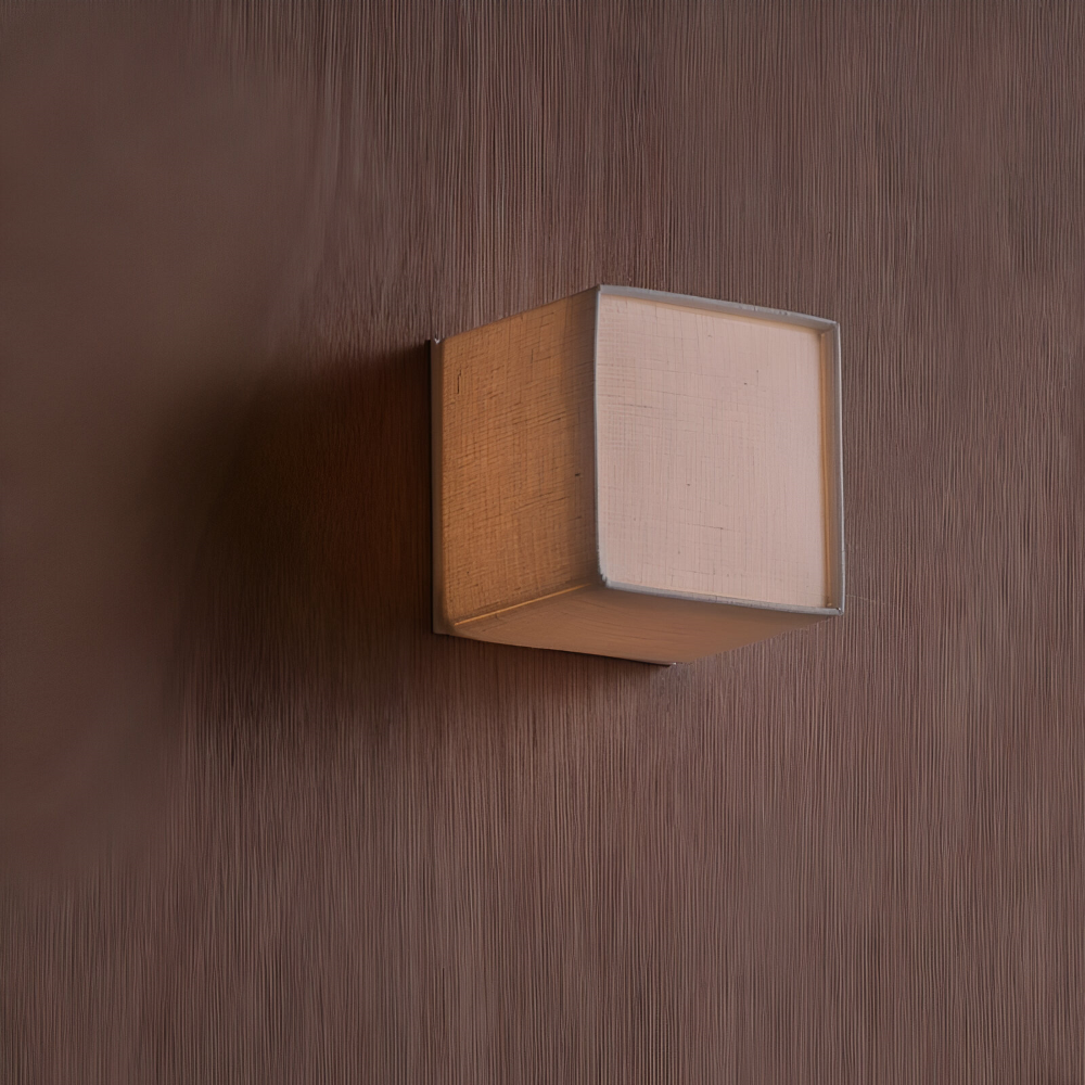 Zenvira – Væglampe i Tekstil med Japansk Kvadratisk Design og Integreret LED