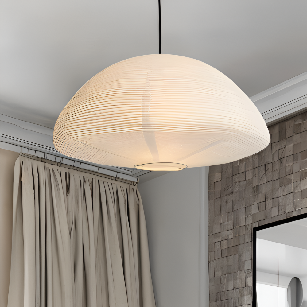 Japansk pendellampe i papir – minimalistisk loftlampe med blødt lys