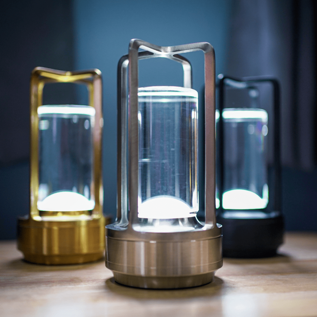 Crystelle – Krystallanterne med Dæmpbar LED og USB-opladning