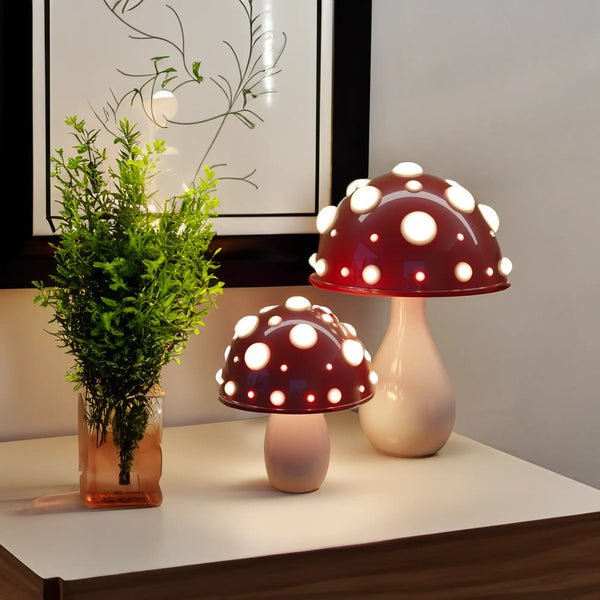 Svampe bordlampe LED med dæmpbart varmt lys – moderne design