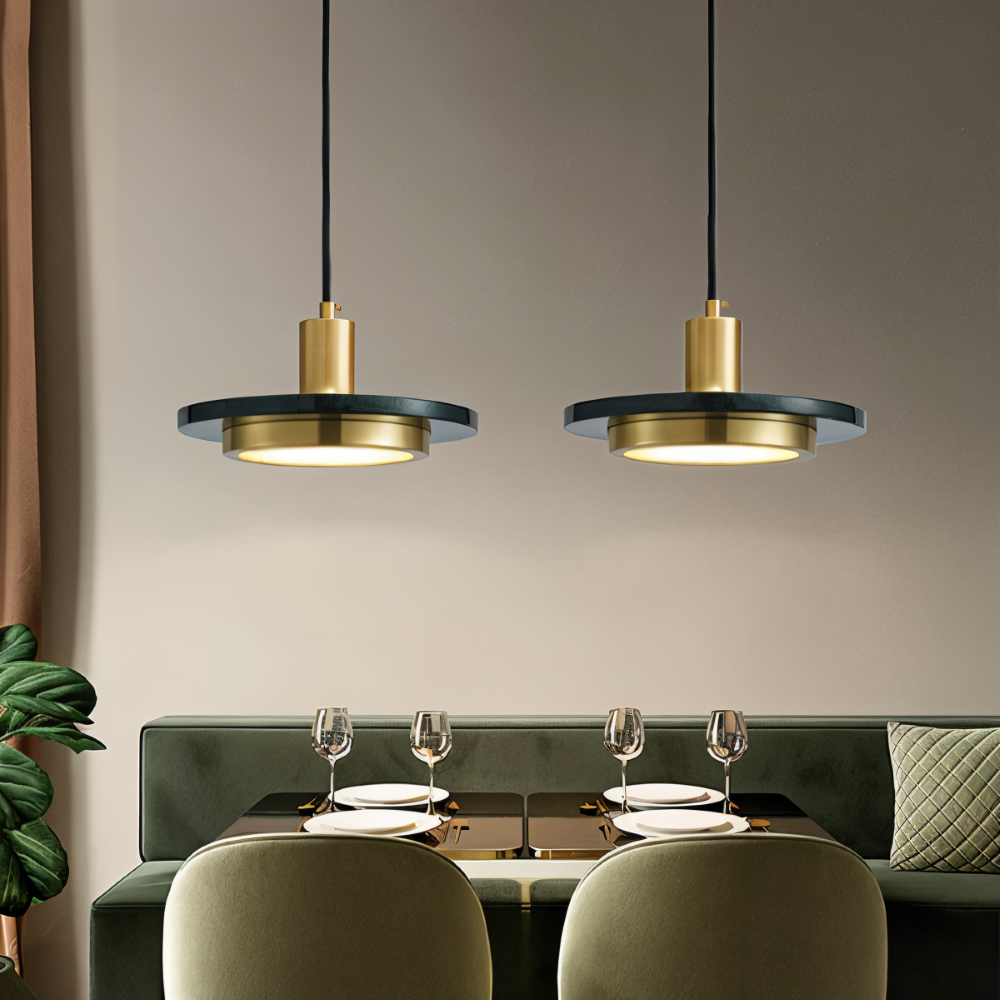 Moderne metal loftlampe med dobbelt design til spisebord