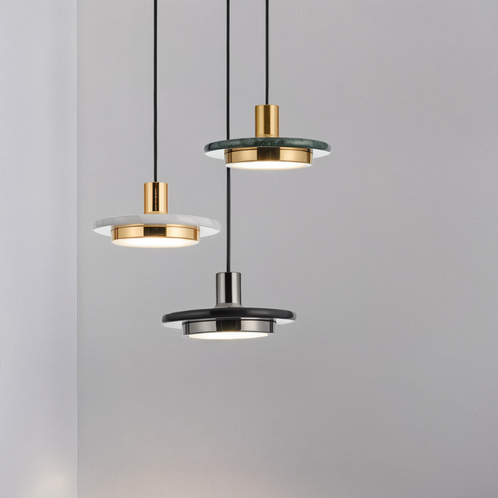 Moderne metal loftlampe med dobbelt design til spisebord