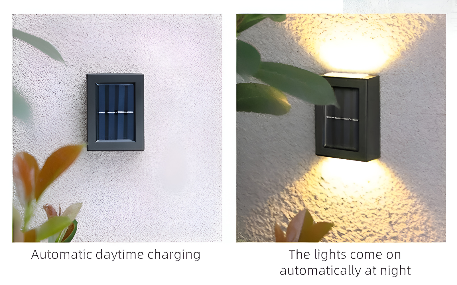 Solcelle væglampe med op/ned lys – vandtæt LED udendørslampe IP65