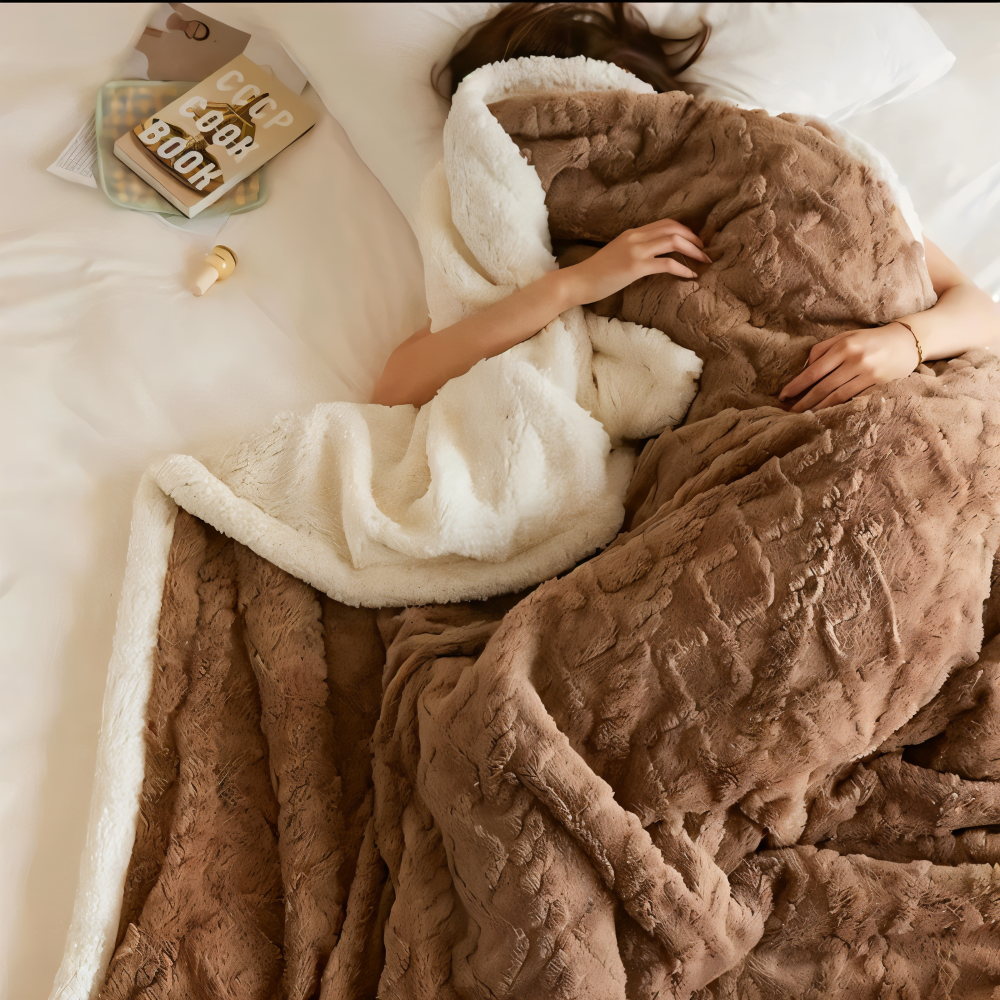 WoolHaven Plaid – Dobbeltsidet Uldlook & Plys Fleece Tæppe