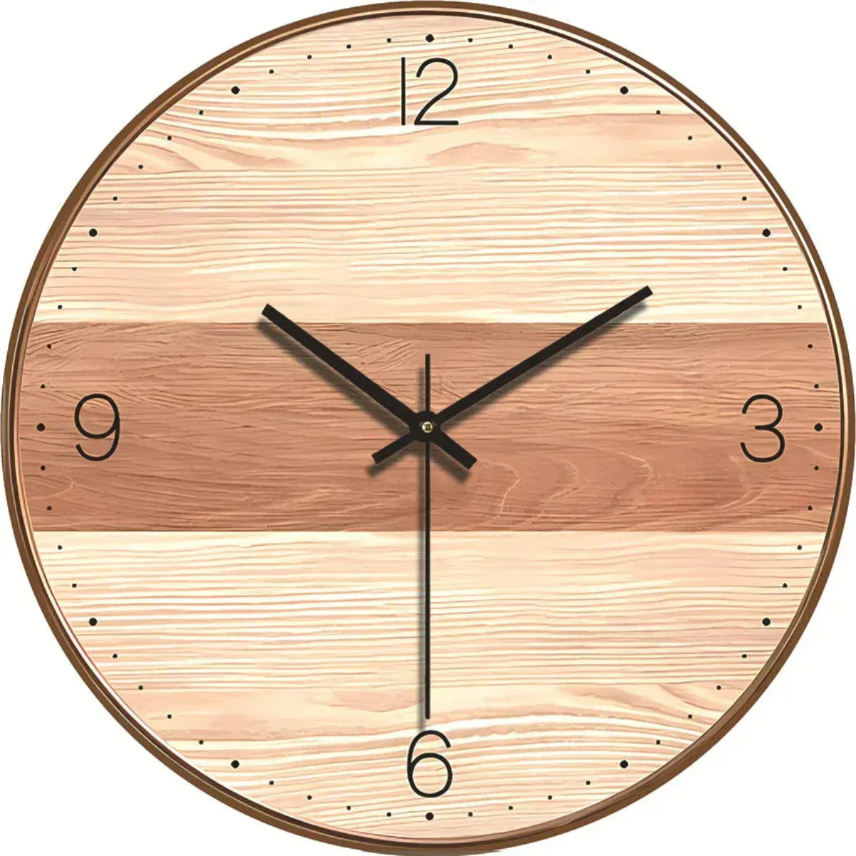 Silencio Wood – Lydløs Vægur i Moderne Design med Træeffekt