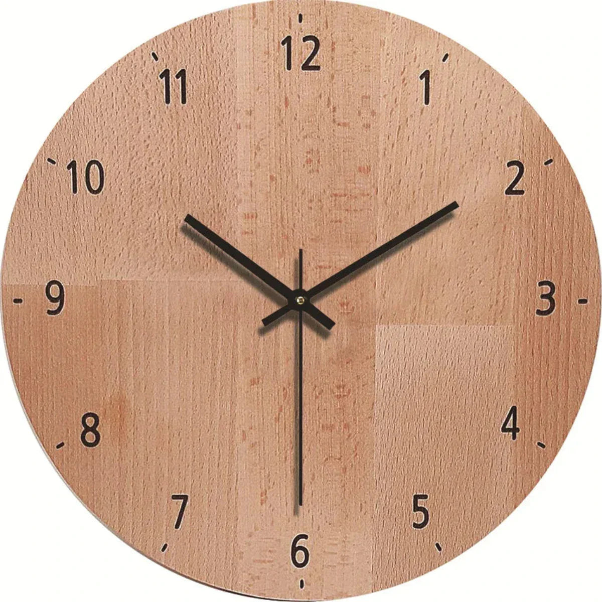 Silencio Wood – Lydløs Vægur i Moderne Design med Træeffekt
