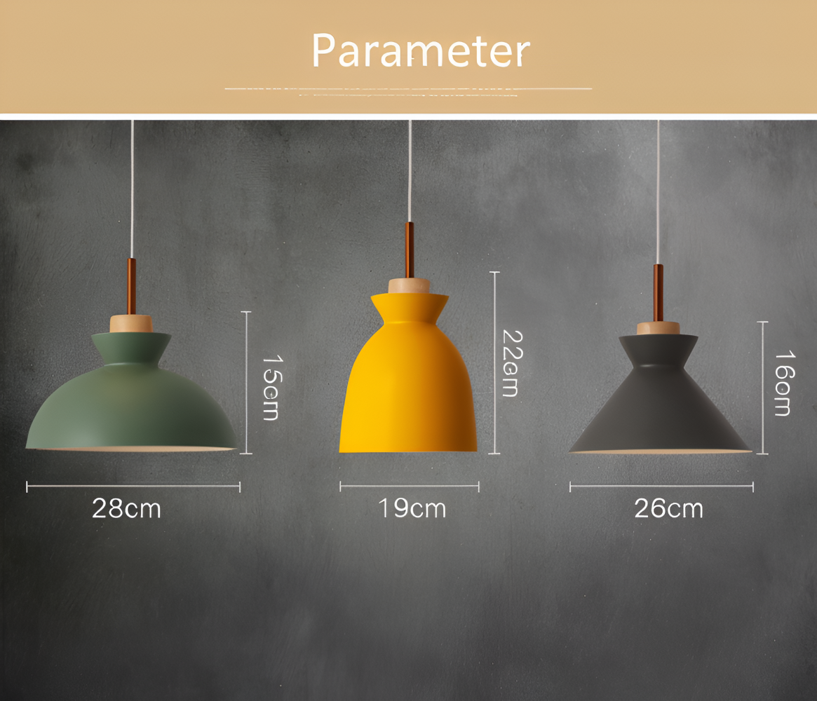 Farverig pendellampe i macaron design – moderne kuppelformet lampe