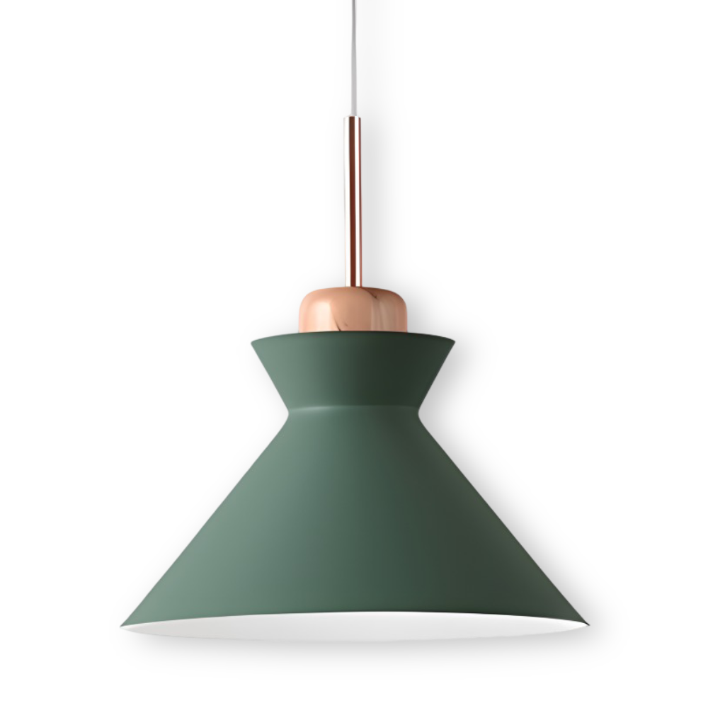 Farverig pendellampe i macaron design – moderne kuppelformet lampe