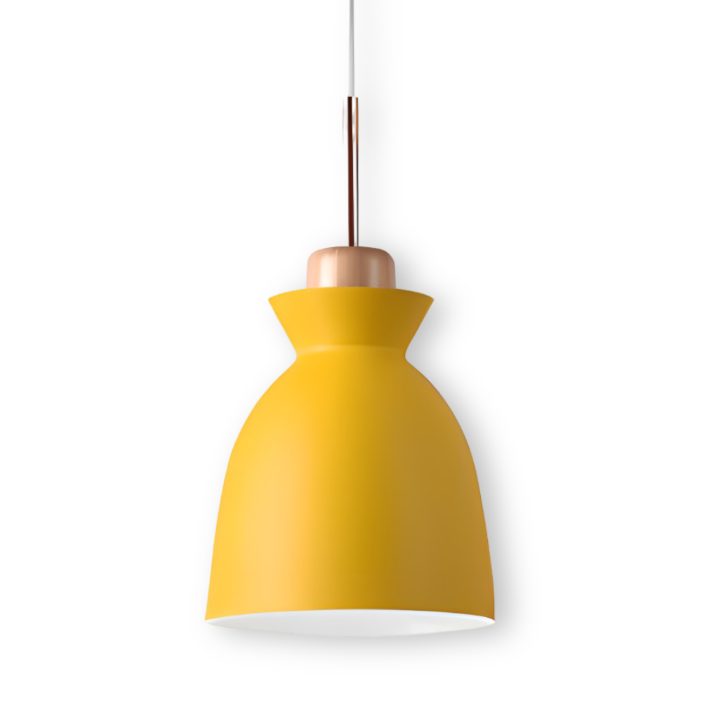 Farverig pendellampe i macaron design – moderne kuppelformet lampe