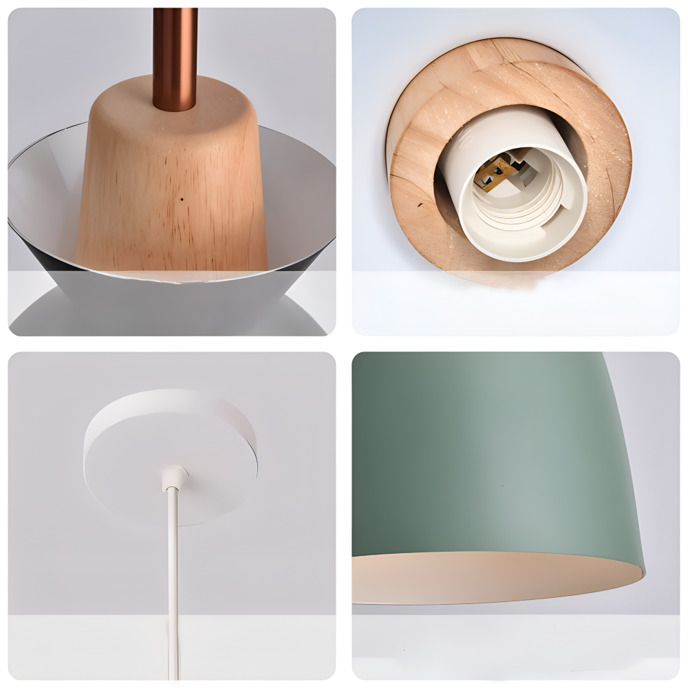 Farverig pendellampe i macaron design – moderne kuppelformet lampe