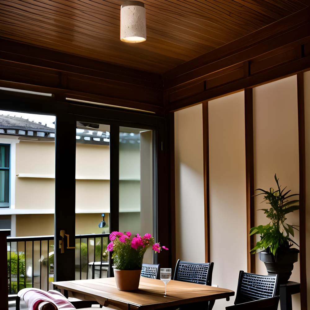 Spot loftlampe i travertin og træ – moderne indbygget spotlight