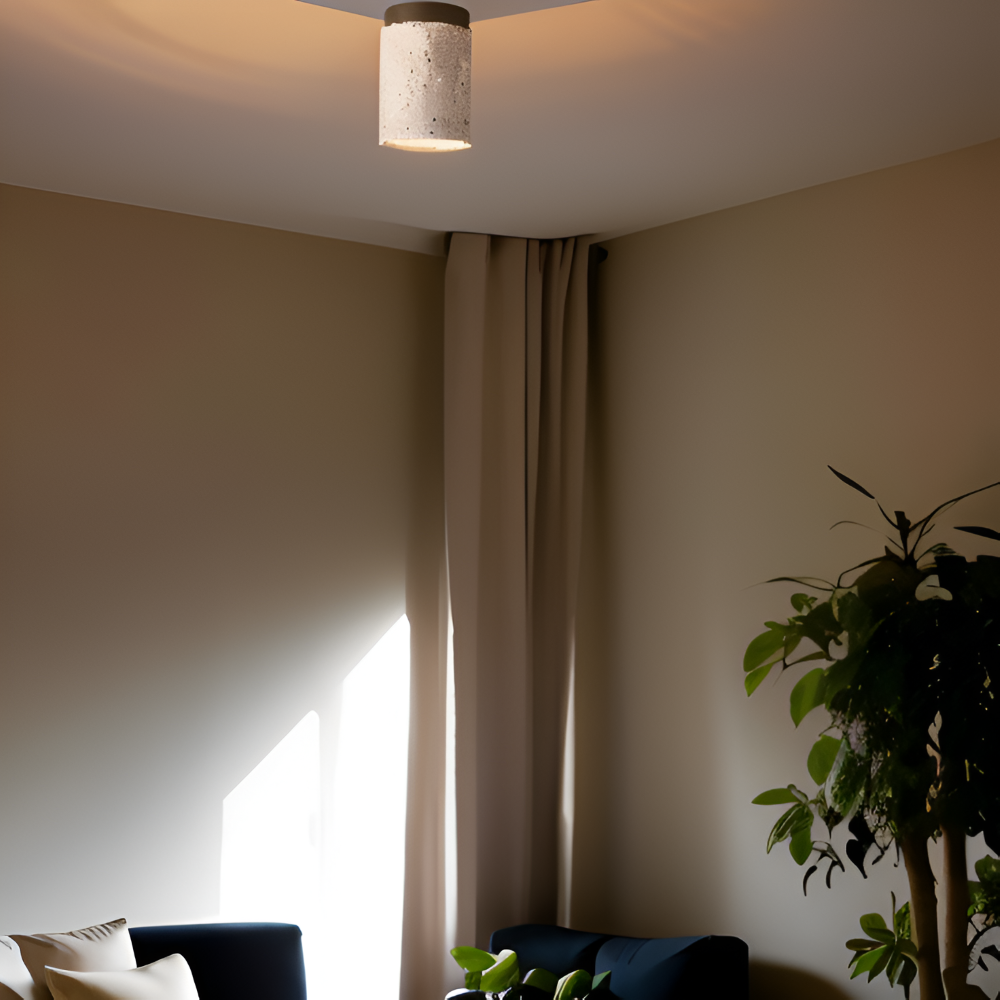 Spot loftlampe i travertin og træ – moderne indbygget spotlight