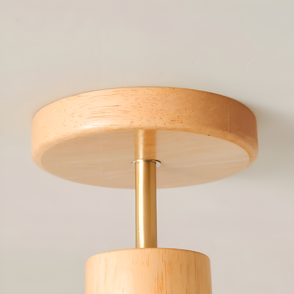 Auralis – Nordisk Ribbet Loftlampe i Glas og Træ