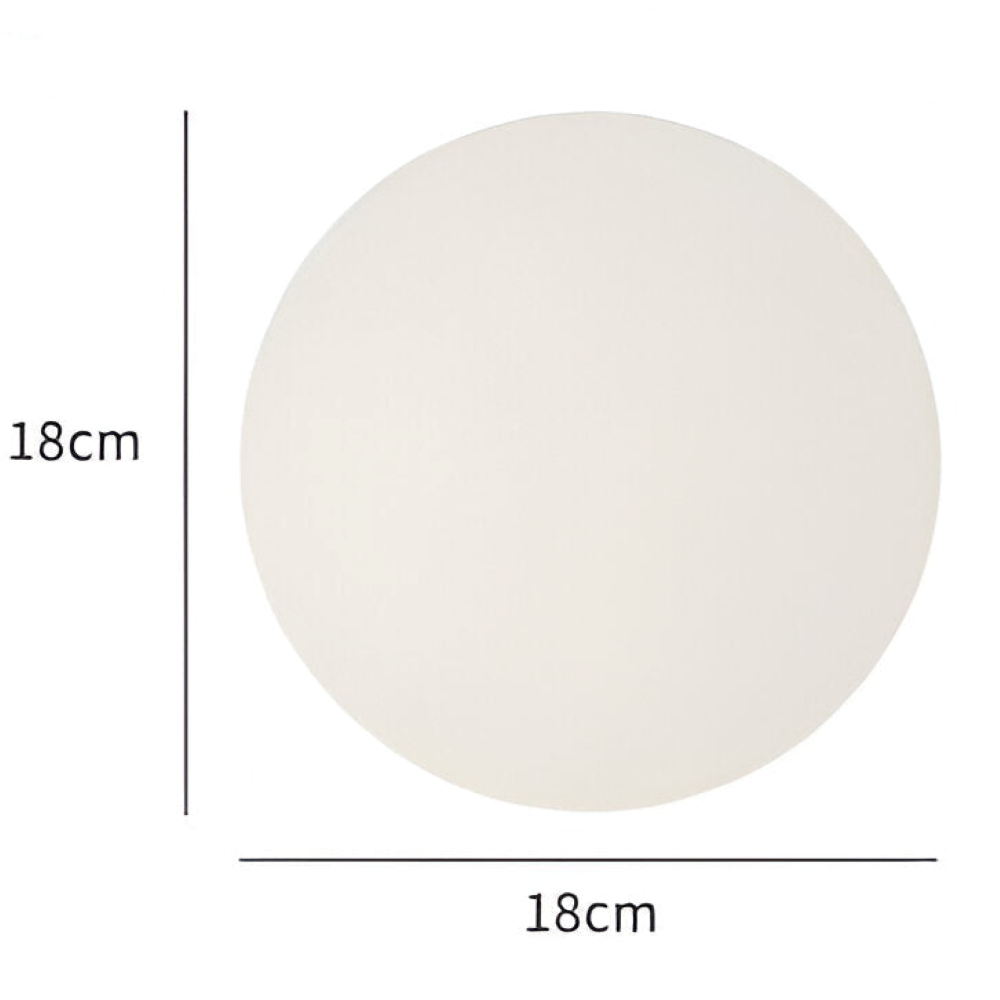 Rund væglampe i opalglas – minimalistisk design med jernbase