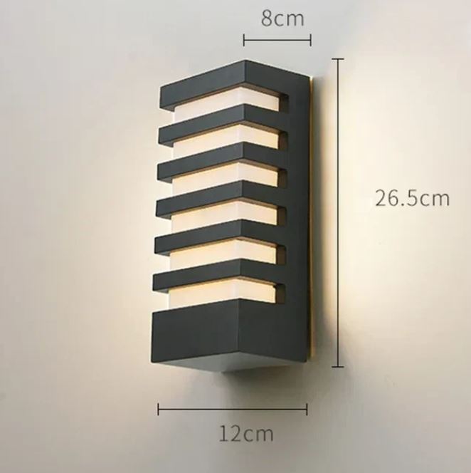 Minimalistisk LED væglampe udendørs IP65 – 12W varm hvid aluminium