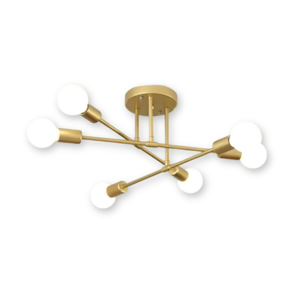 Loftlampe i guld – moderne lampe med flere lyskilder