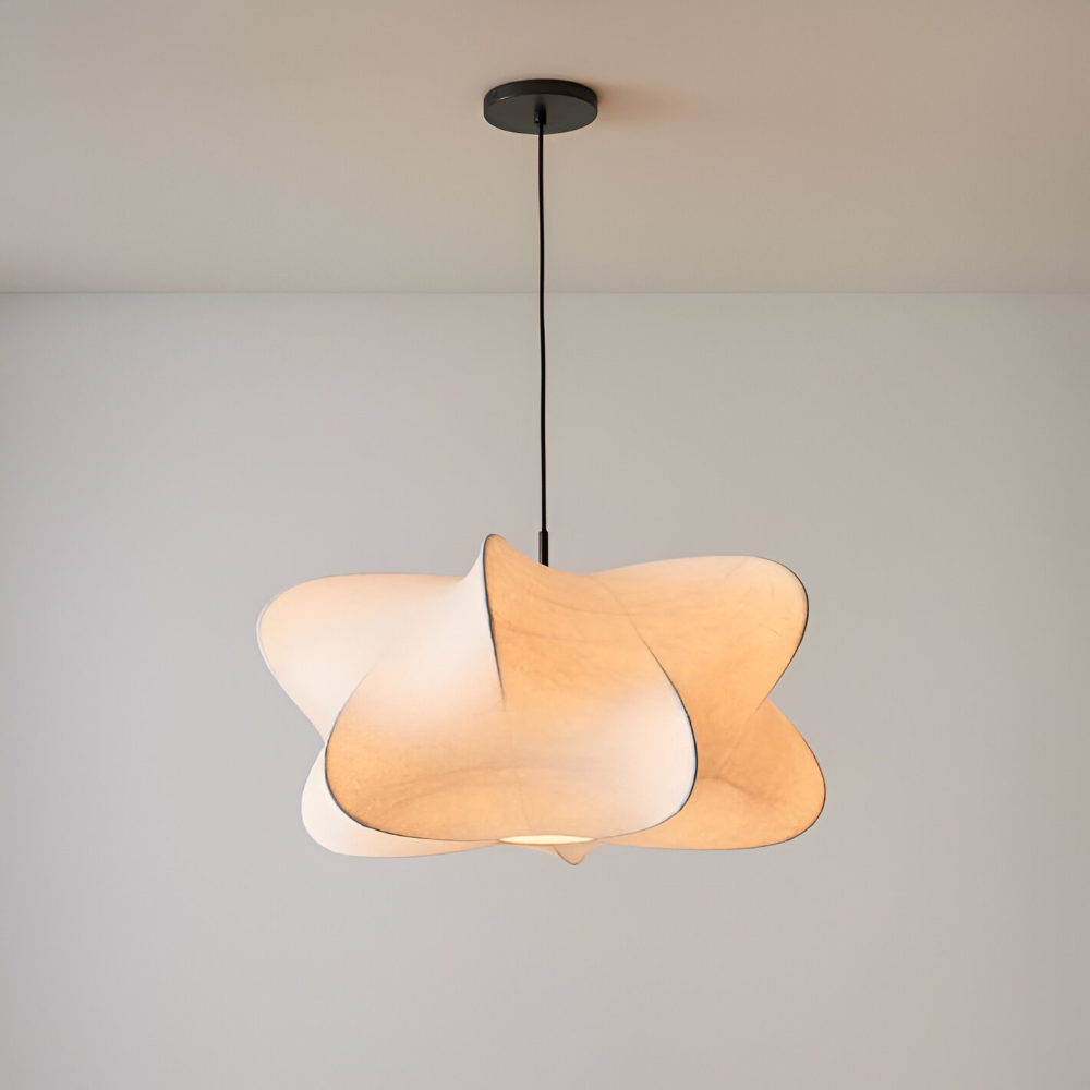 Japansk pendellampe i kokonstil – Wabi Sabi loftlampe