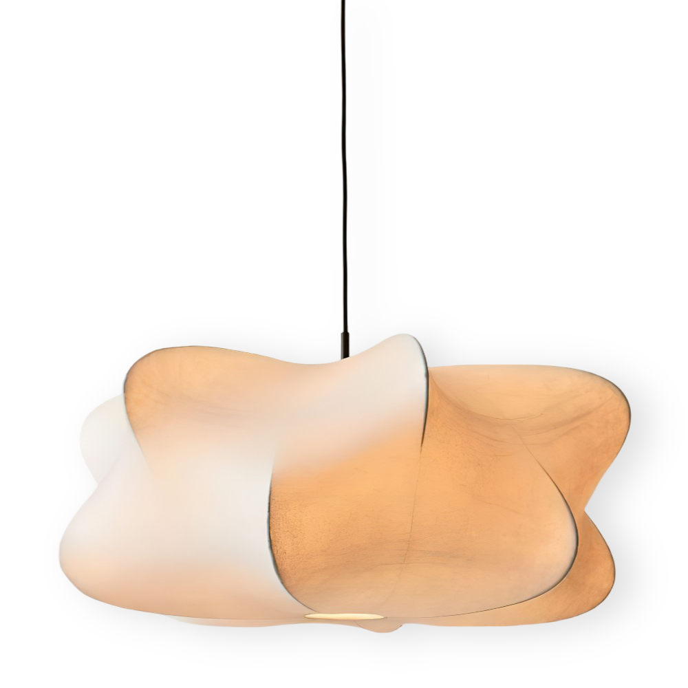 Japansk pendellampe i kokonstil – Wabi Sabi loftlampe
