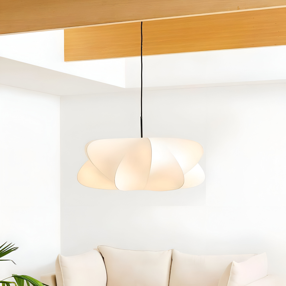 Japansk pendellampe i kokonstil – Wabi Sabi loftlampe