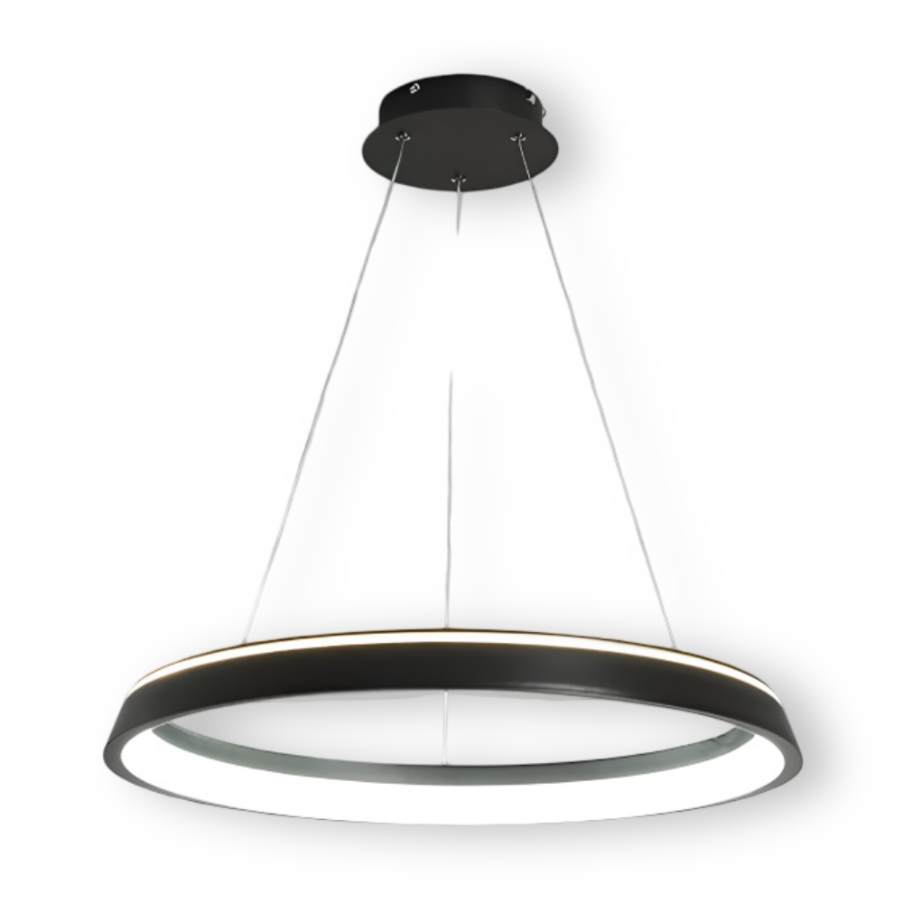 CircuGlow Pendel – Minimalistisk Rund LED Pendellampe i Sort & Hvid
