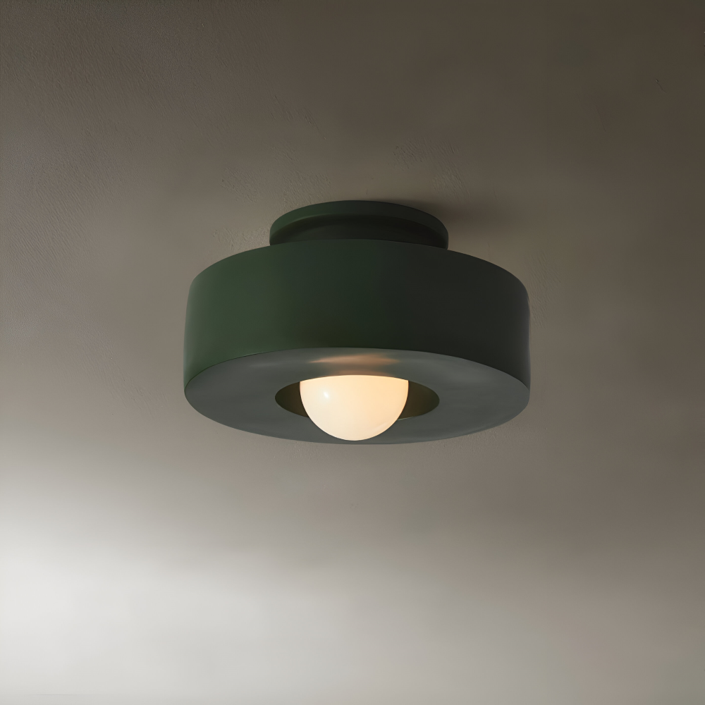 LumaHalo – Moderne Rund Loftlampe i Glas og Resin