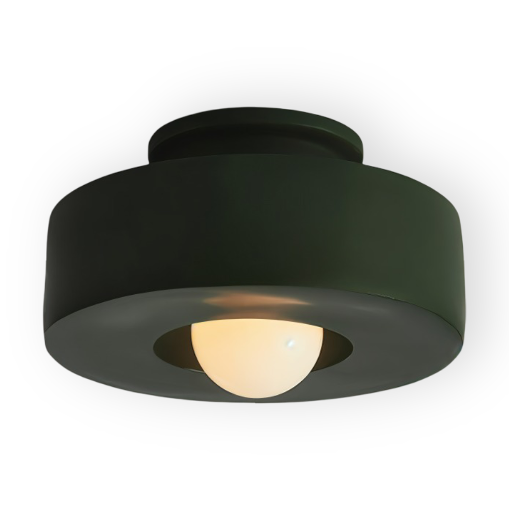 LumaHalo – Moderne Rund Loftlampe i Glas og Resin
